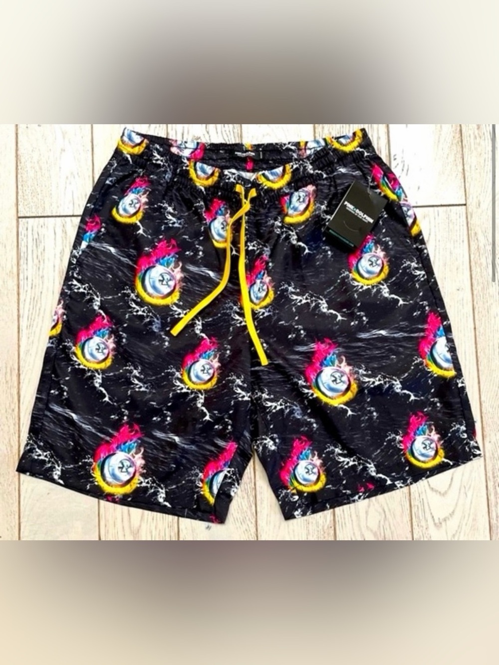 Pink Dolphin Men's "Fireball" Graphic Shorts -